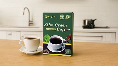 Slim Green Coffee preparation showing easy mix for metabolism support